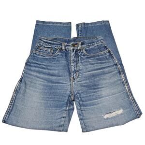 80s Peter Golding High Rise Mom Jeans Blue Denim Designed Back Pockets Size 9/10